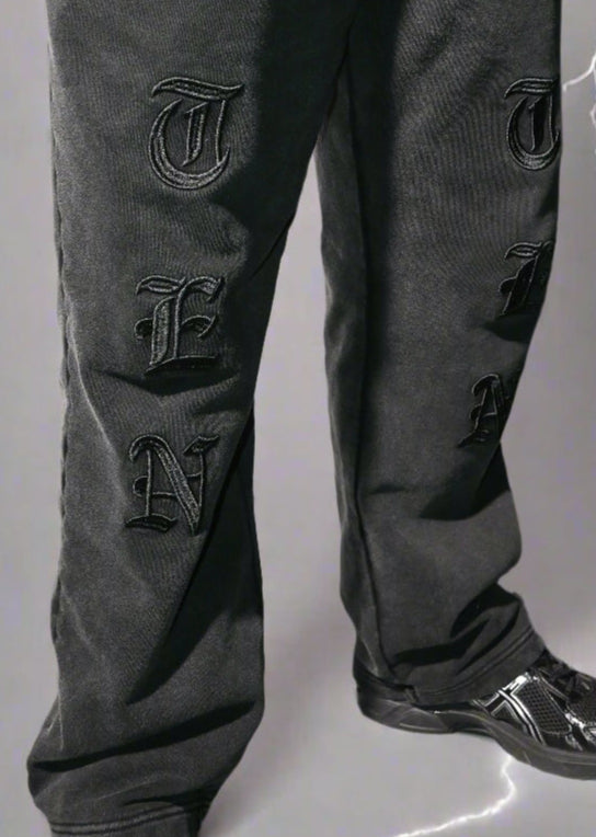 Elevate your style with Tentenlv's Black Acid Wash Sweats