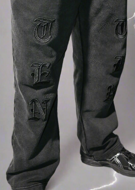 Elevate your style with Tentenlv's Black Acid Wash Sweats