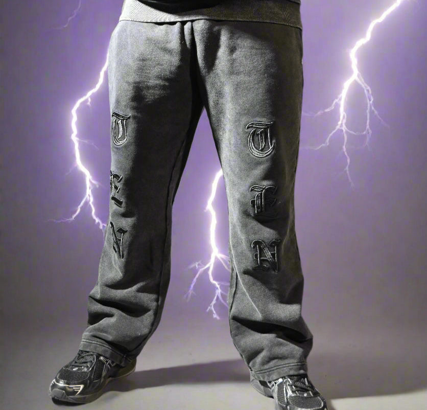 Shop Tentenlv Black Acid Wash Sweats