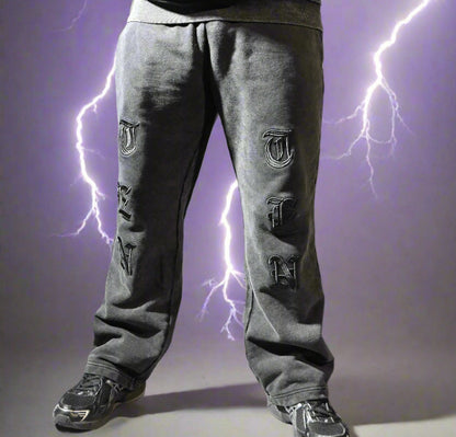 Shop Tentenlv Black Acid Wash Sweats